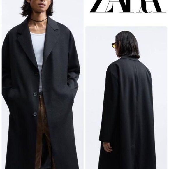 ZARA MAN 100% WOOL COAT LIMITED EDITION AW '23 SIZE L NEW WITH TAGS $229 - Picture 5 of 12
